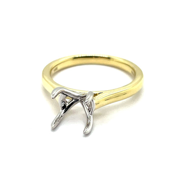 14kt Yellow And White Gold Solitaire Semi-Mount Mounting