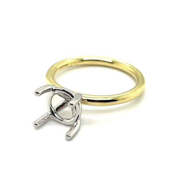 14kt Yellow And White Gold Solitaire Semi-Mount Mounting