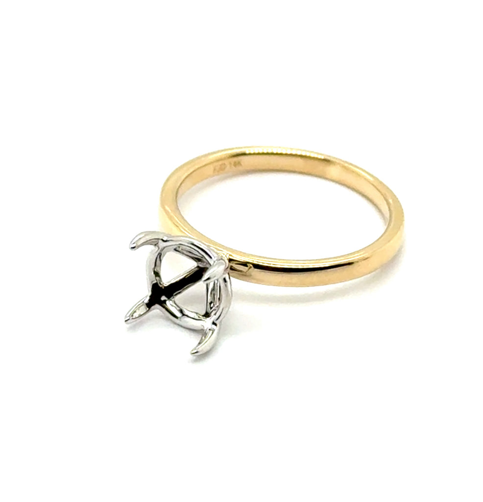14Kt Yellow And White Gold Semi-Mount Mounting With No Stones 3.1Gr