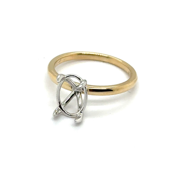 14Kt Yellow And White Gold Semi-Mount Mounting With No Stones 2.4Gr