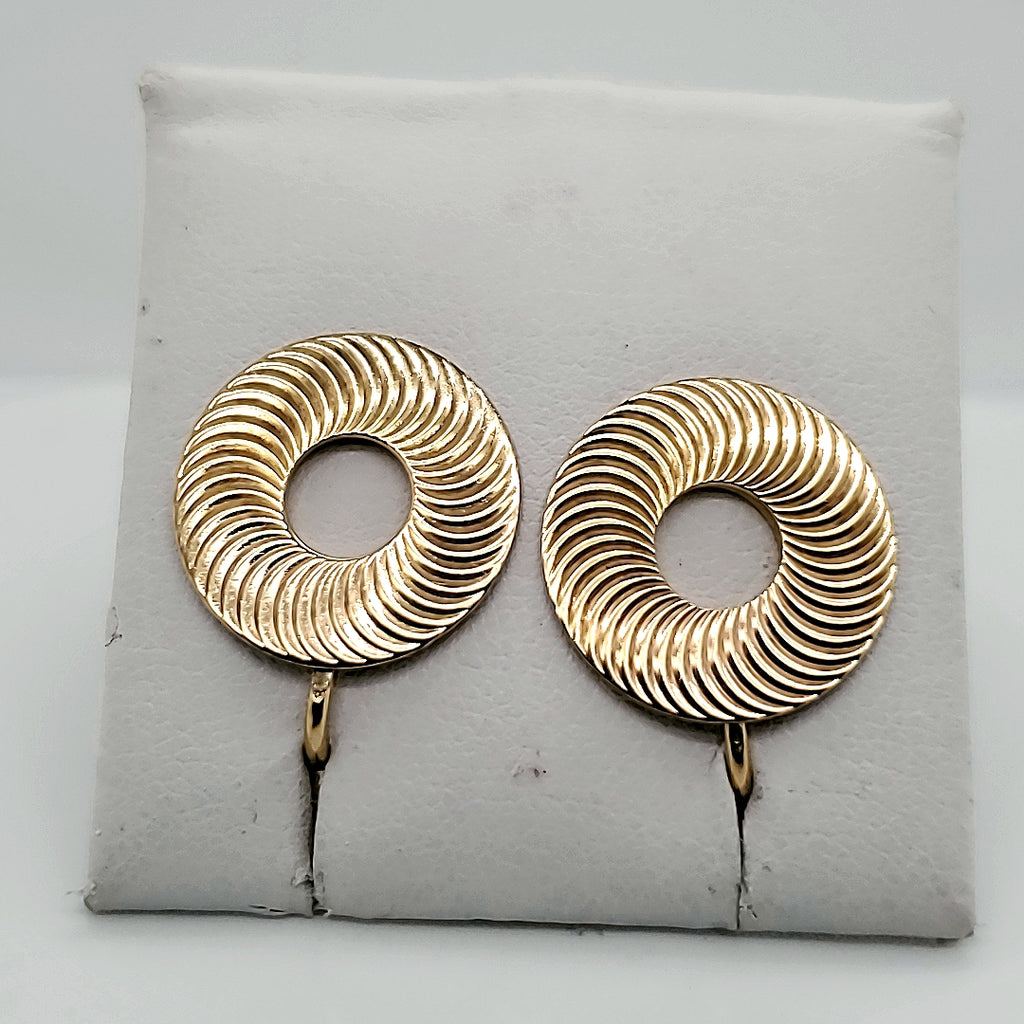 14kt Yellow Gold Screw Back Disc Earrings