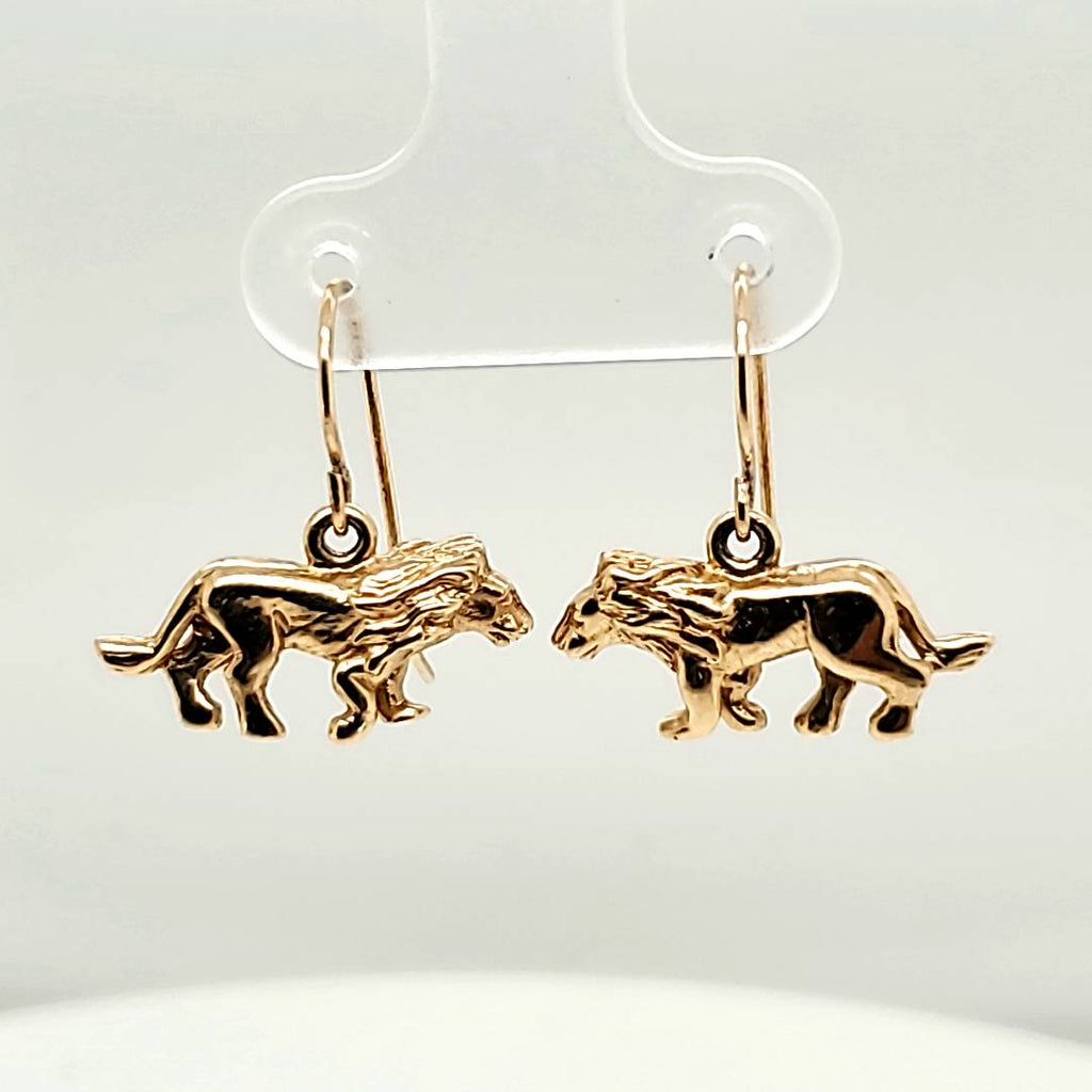 14kt Yellow Gold Lion Earrings