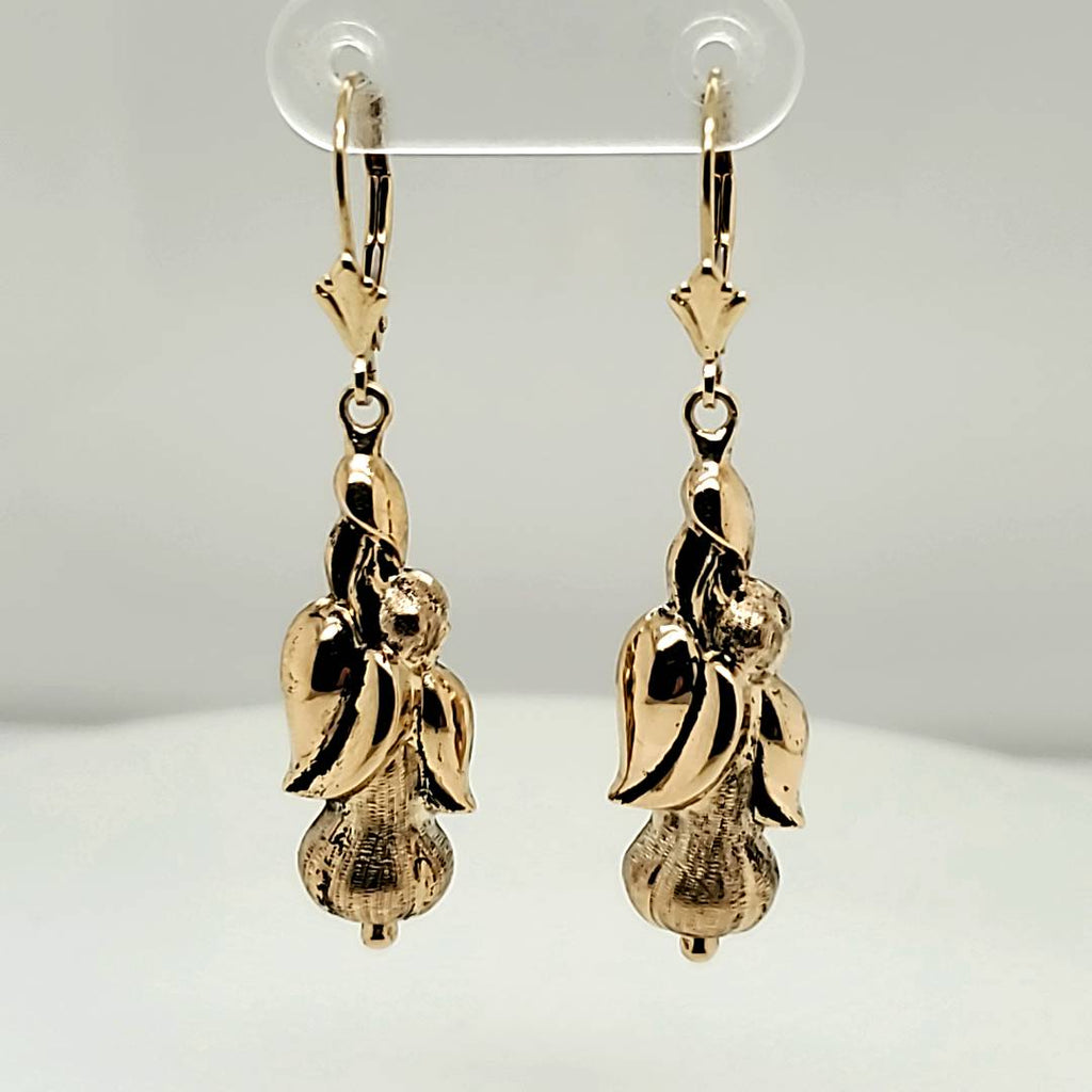 Antique Victorian 10Kt Yellow Gold Dangle Earrings