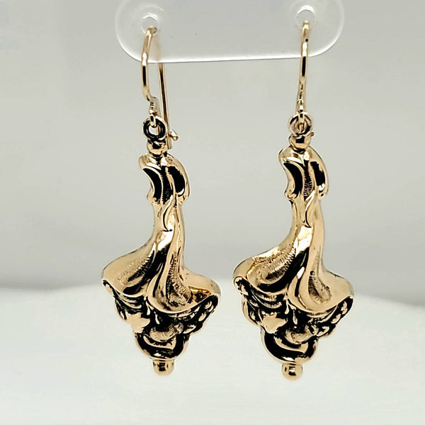Antique Victorian 10Kt Yellow Gold Dangle Earrings