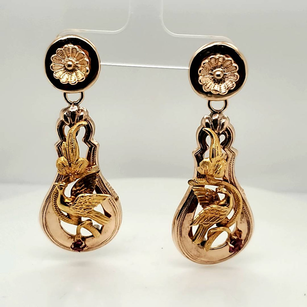 Antique Victorian 14kt Yellow Gold Earrings