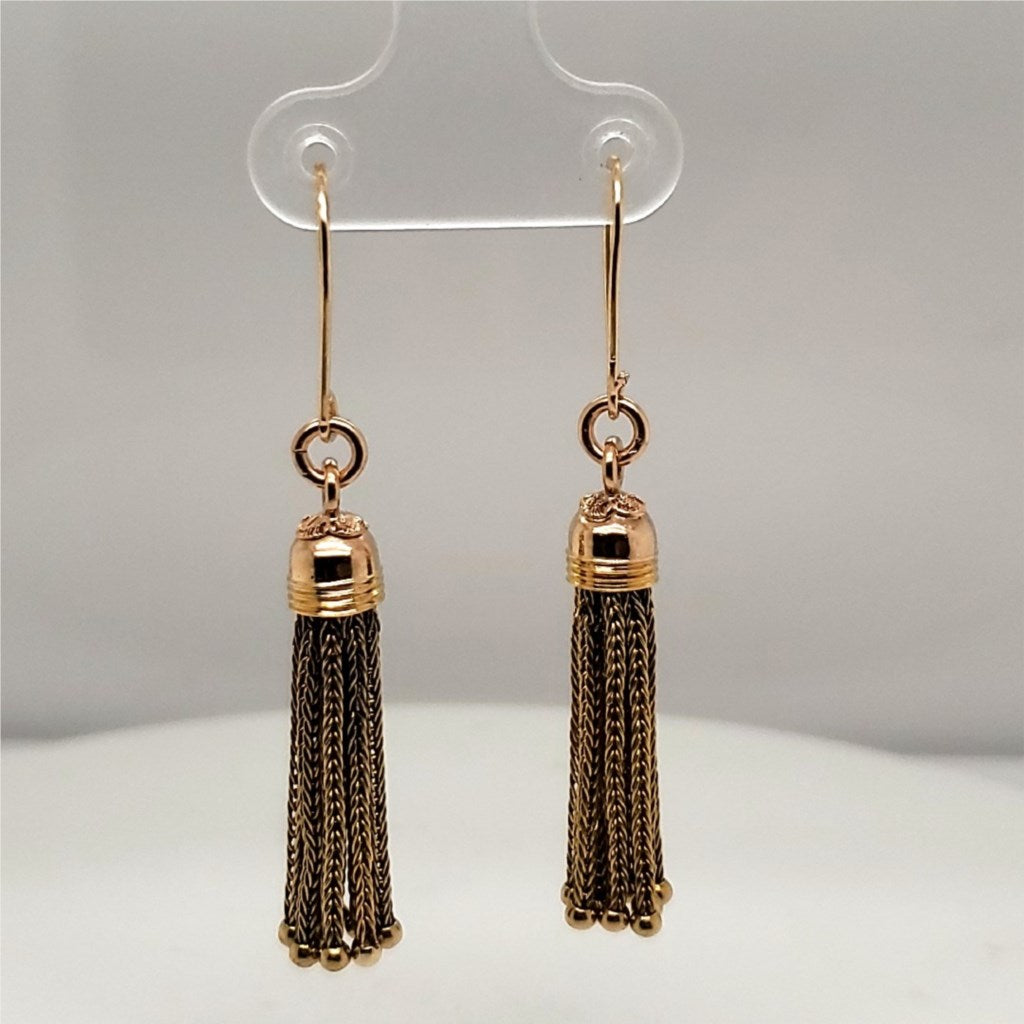 Vintage 14Kt Yellow Gold Tassel Earrings