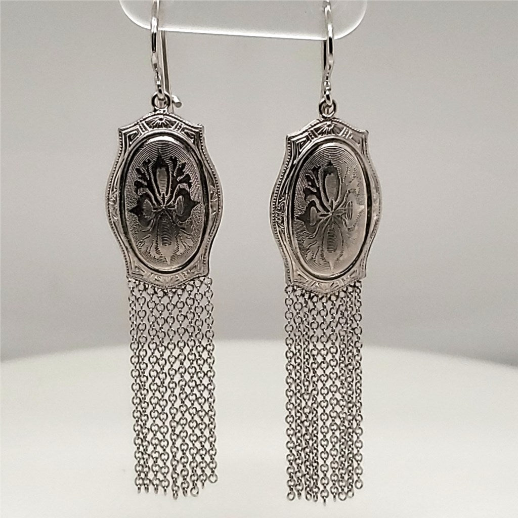 Art Deco14kt White Art Deco Earrings