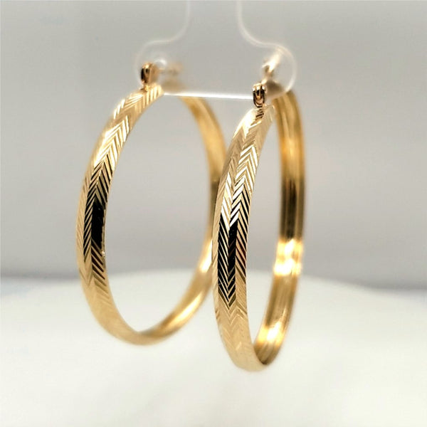 Large 14kt Yellow Gold Hoop Earrings