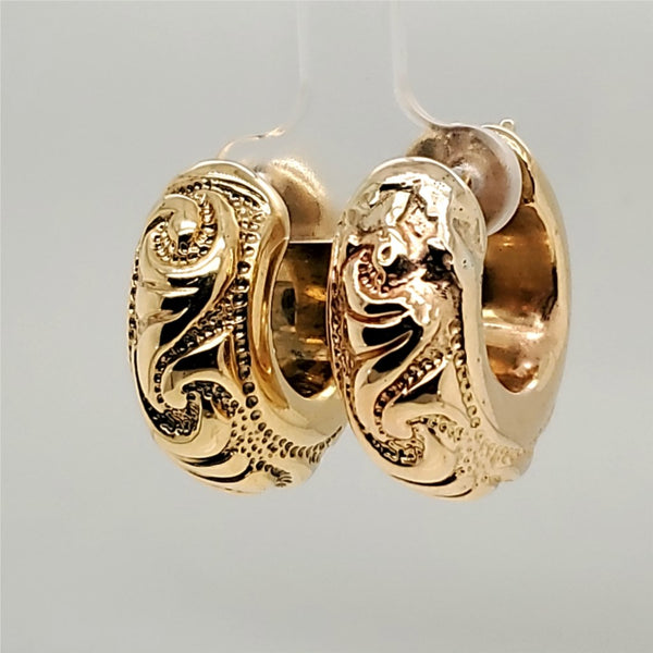 18kt Yellow Gold Large Shrimp Hoop Earrings