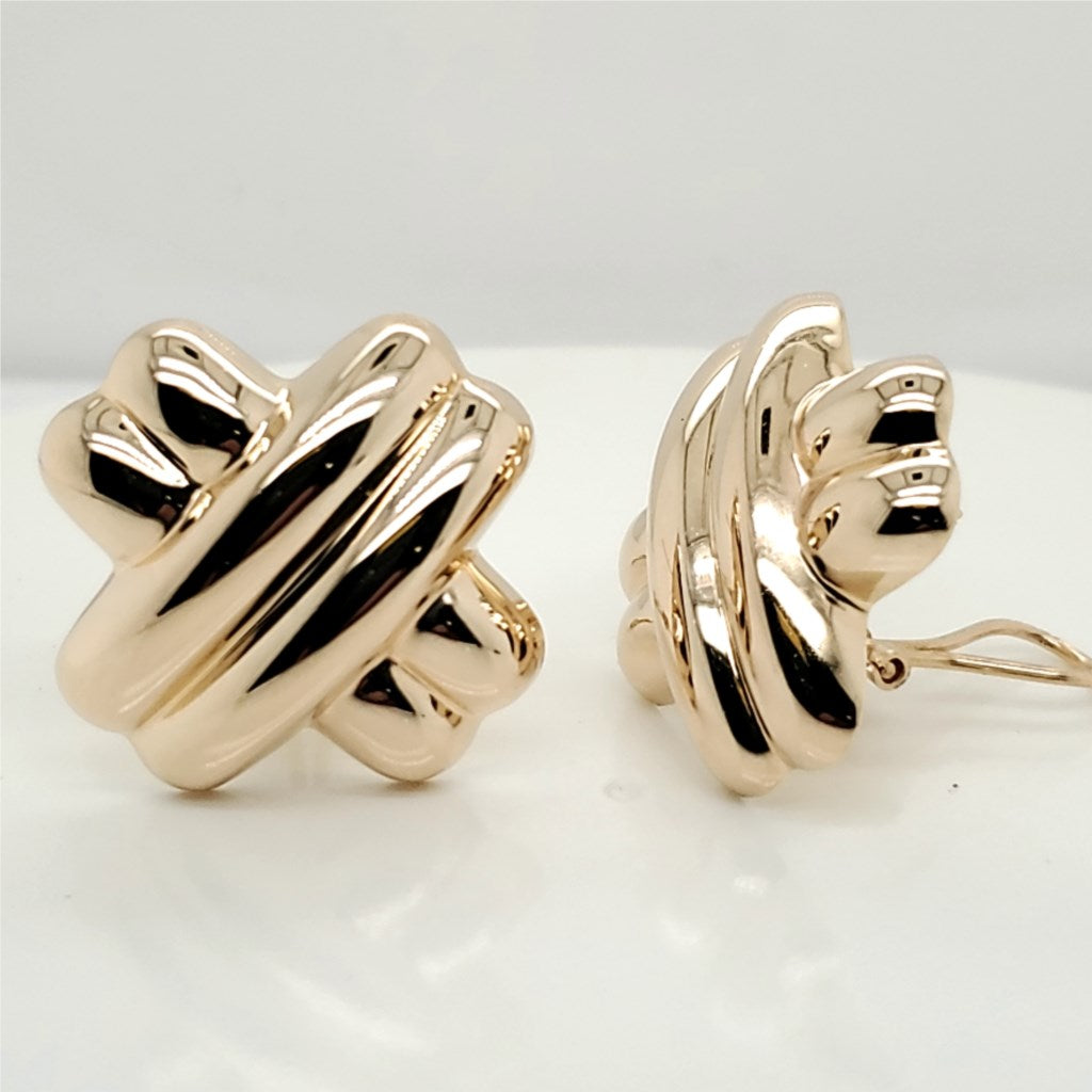 14kt Yellow Gold X Earrings