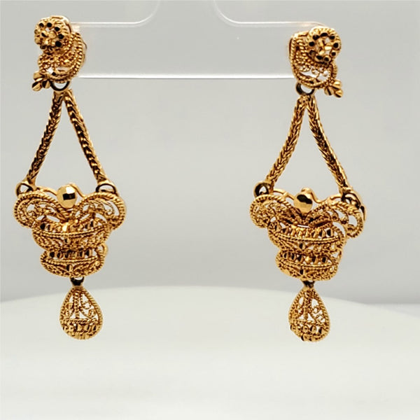 Vintage  22Kt Yellow Gold Dangle Earrings