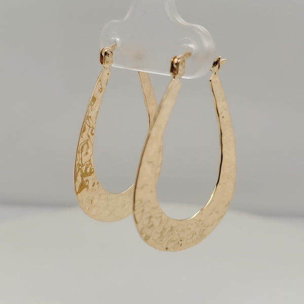 14kt Yellow Gold Hammer Hoop Earrings