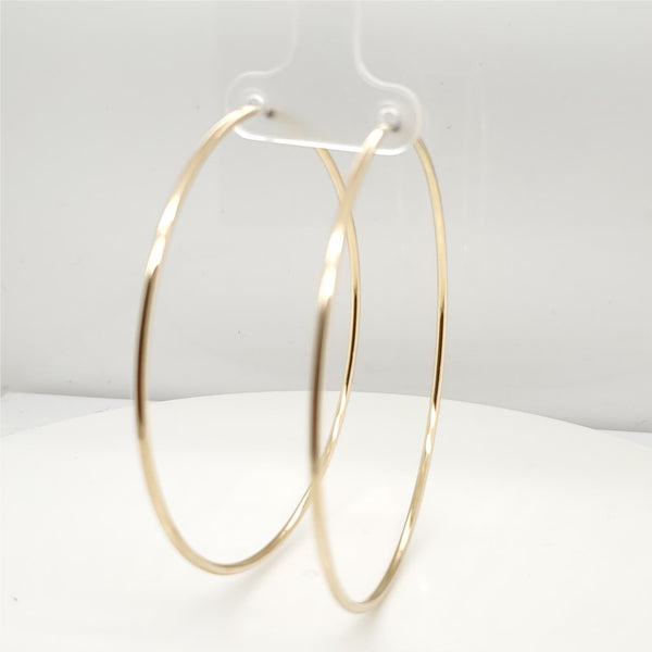 Large 14kt Yellow Gold Hoop Earrings