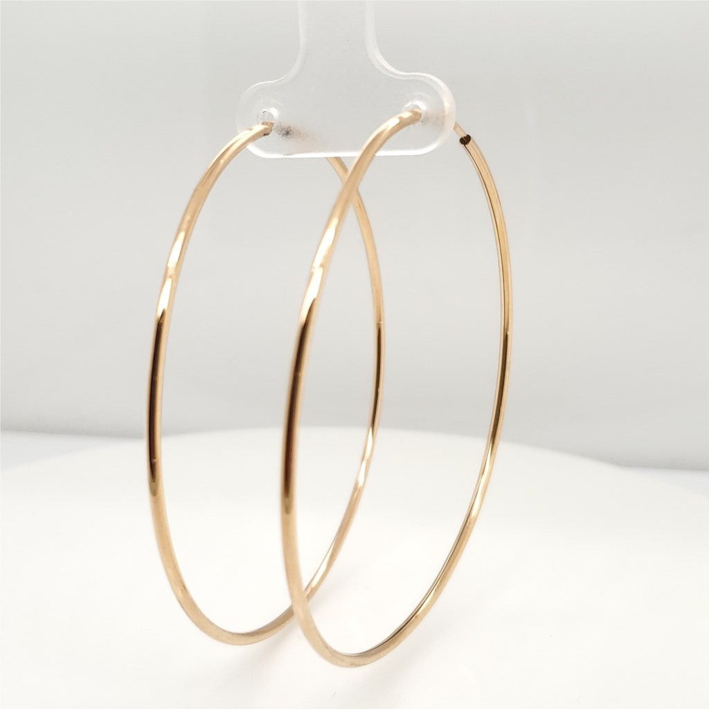 Large 14kt Rose Gold Hoop Earrings
