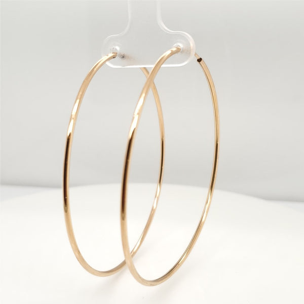 Large 14kt Rose Gold Hoop Earrings