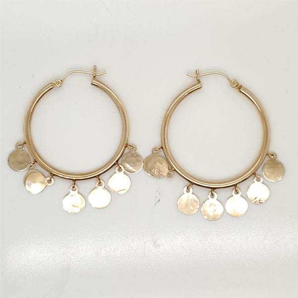14kt Yellow Gold Hoop and Dangle Earrings
