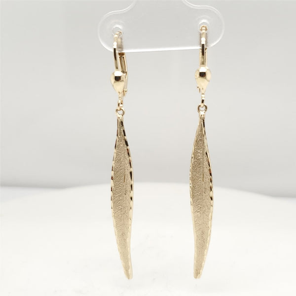 14kt Yellow Gold Leaf Motif Earrings