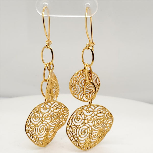 21Kt Yellow Gold Dangle Earrings