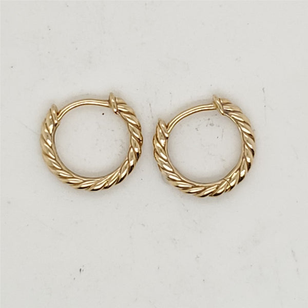 David Yurman 18kt Yellow Gold Huggie Hoop Earrings