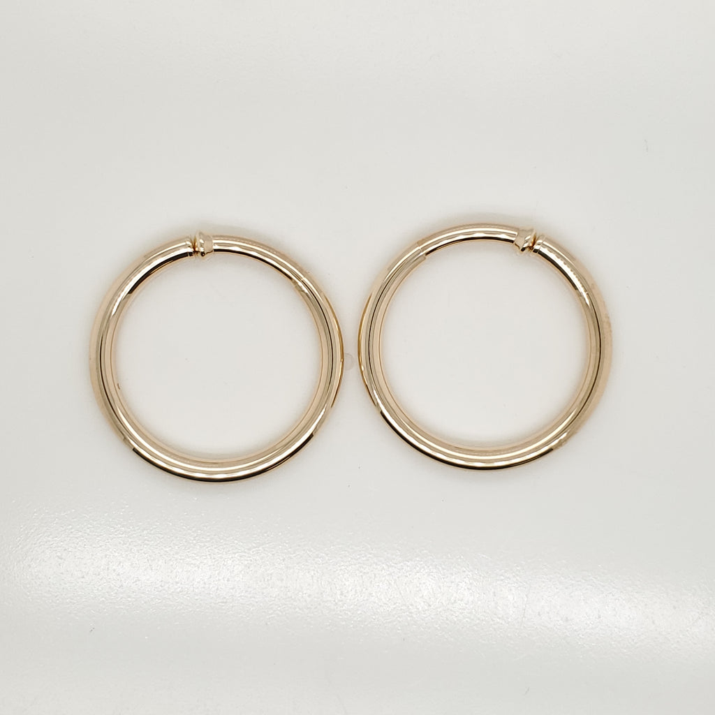 14kt Yellow Gold Postless Hoop Earrings
