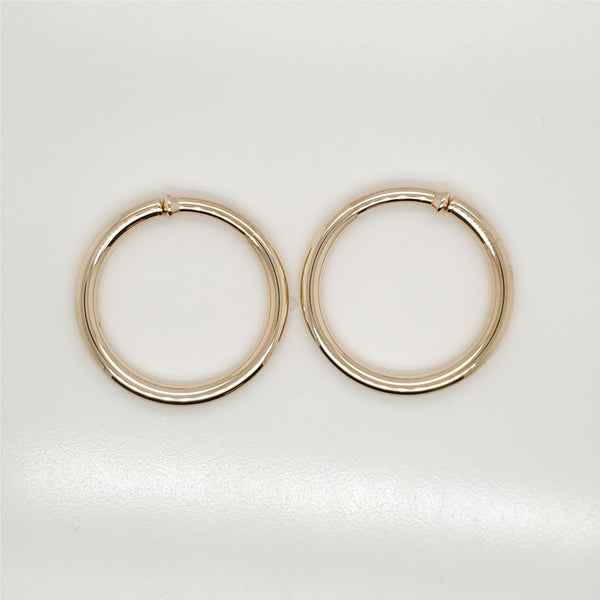 14kt Yellow Gold Postless Hoop Earrings