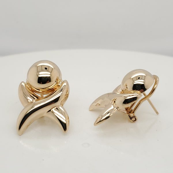 14kt Yellow Gold X and O Earrings