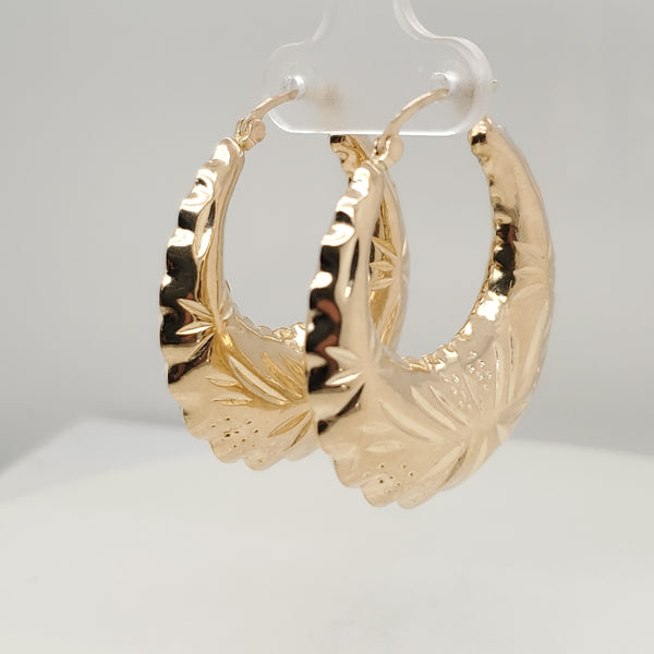 Large 14kt Yellow Gold Hoop Earrings