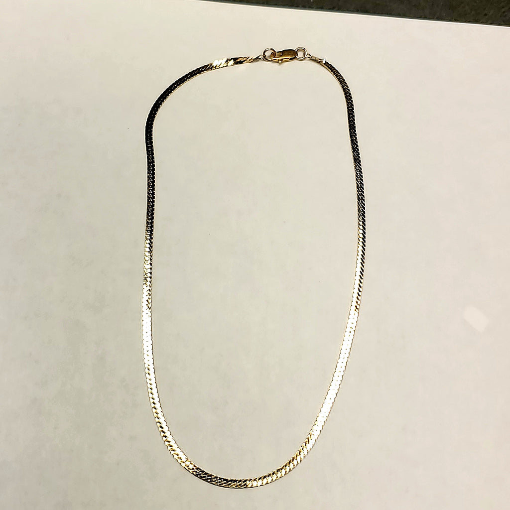 14kt Yellow Gold Herringbone Necklace