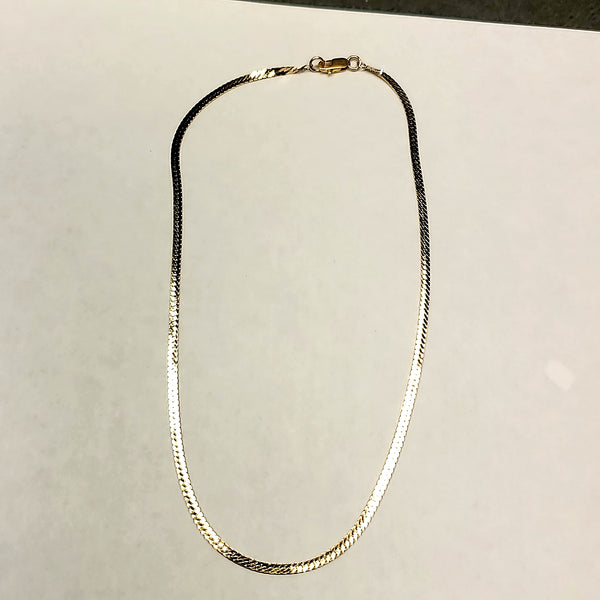 14kt Yellow Gold Herringbone Necklace