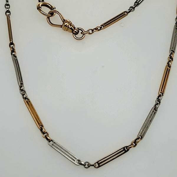 Art Deco 14kt White and Yellow Gold Chain
