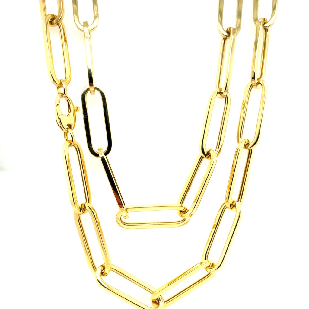 14Kt Yellow Gold Oval Link Necklace