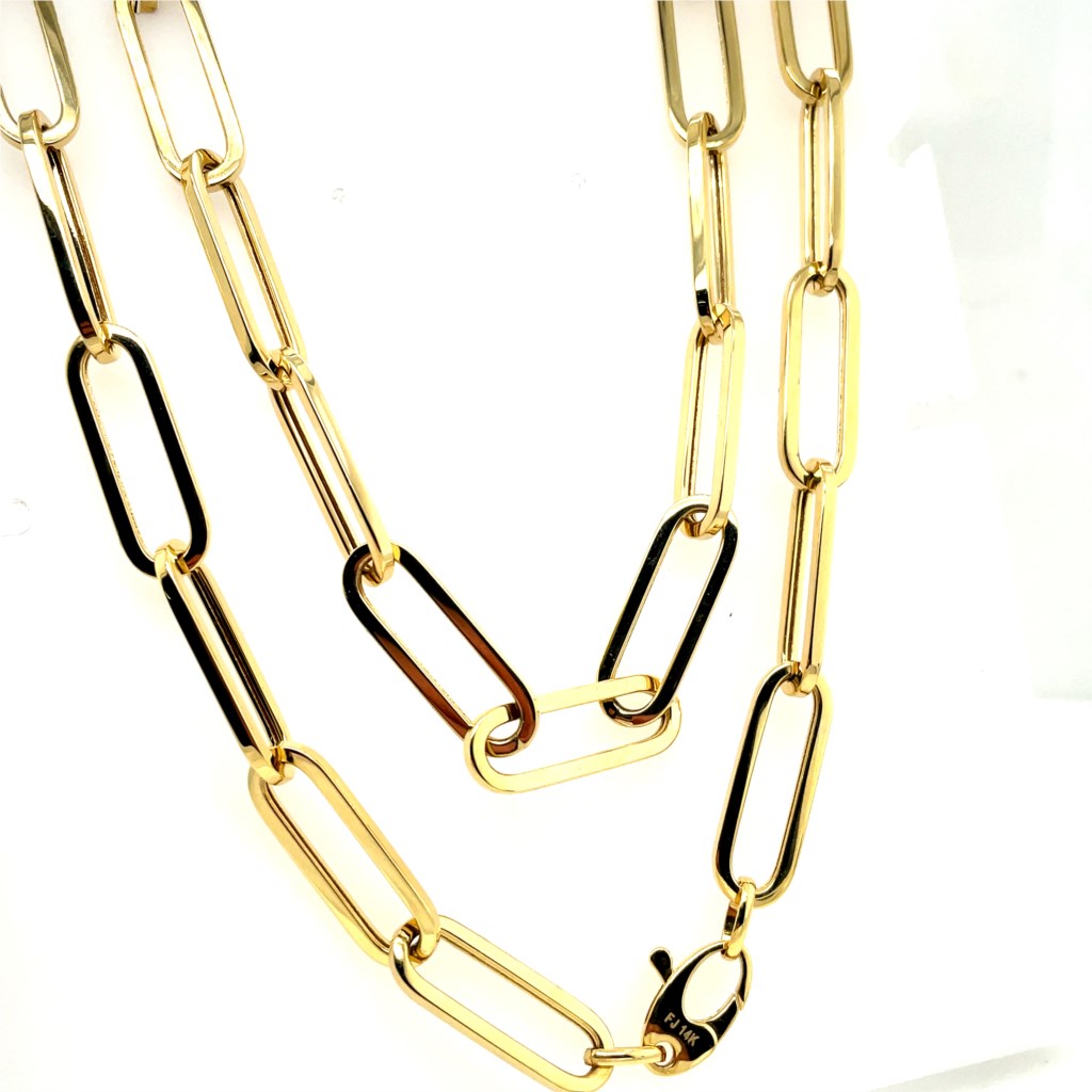 14Kt Yellow Gold Oval Link Necklace
