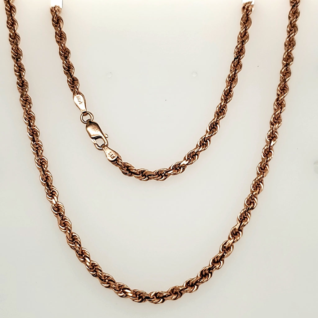 14kt Rose Gold Rope Chain