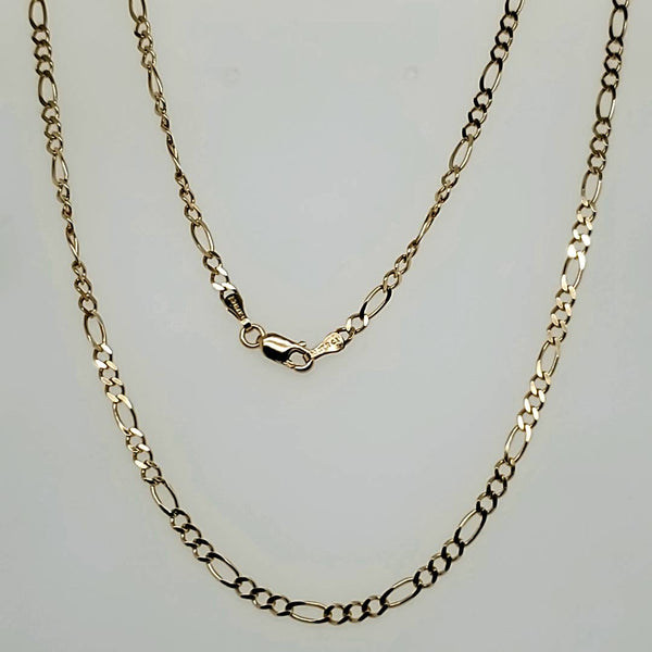 24"" 14kt Yellow Gold Figaro Link Chain