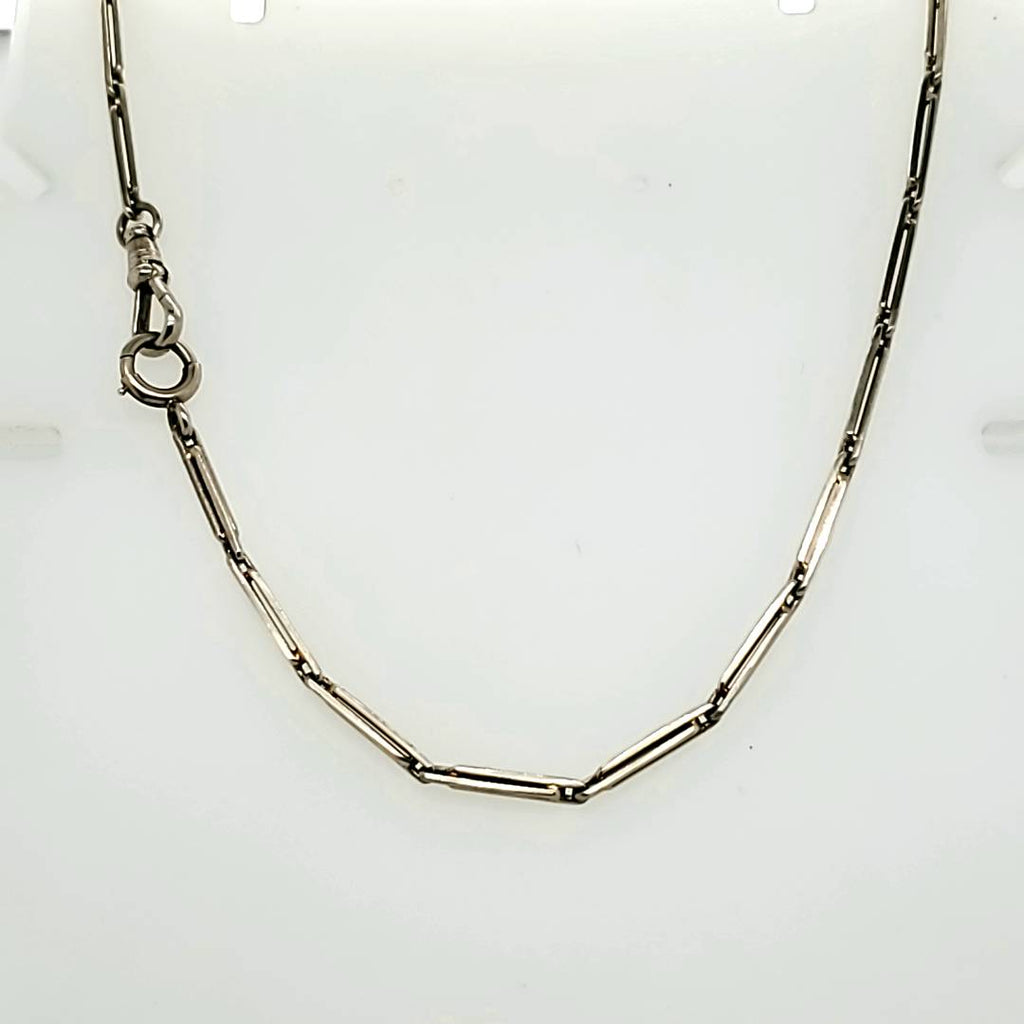 Art Deco 14kt White Gold Fancy Link Chain