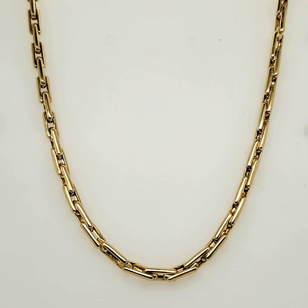 20"" 18kt Yellow Gold Rectangular Link Chain