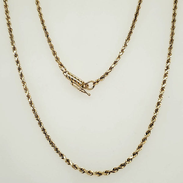 24"" 14kt Yellow Gold Rope Chain