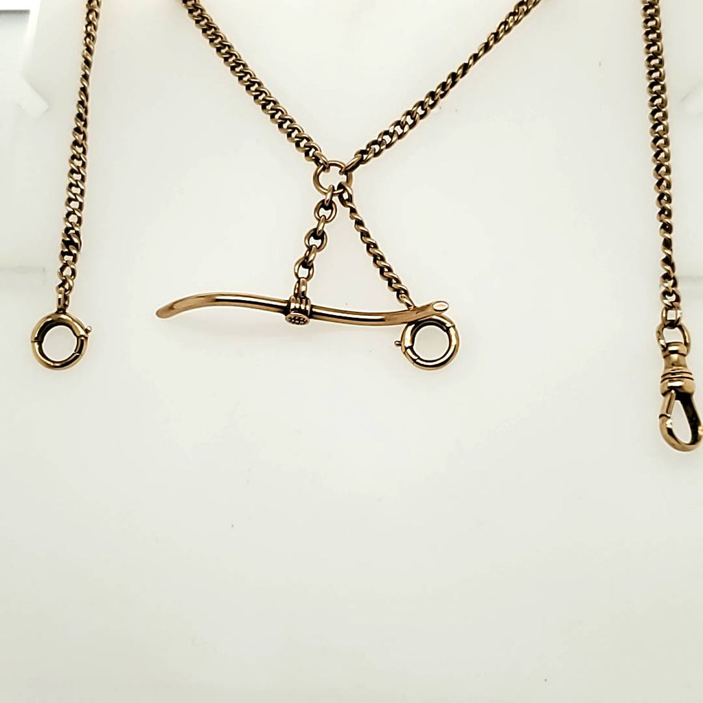 Antique 24"" 14kt Yellow Gold Pocket Watch Chain