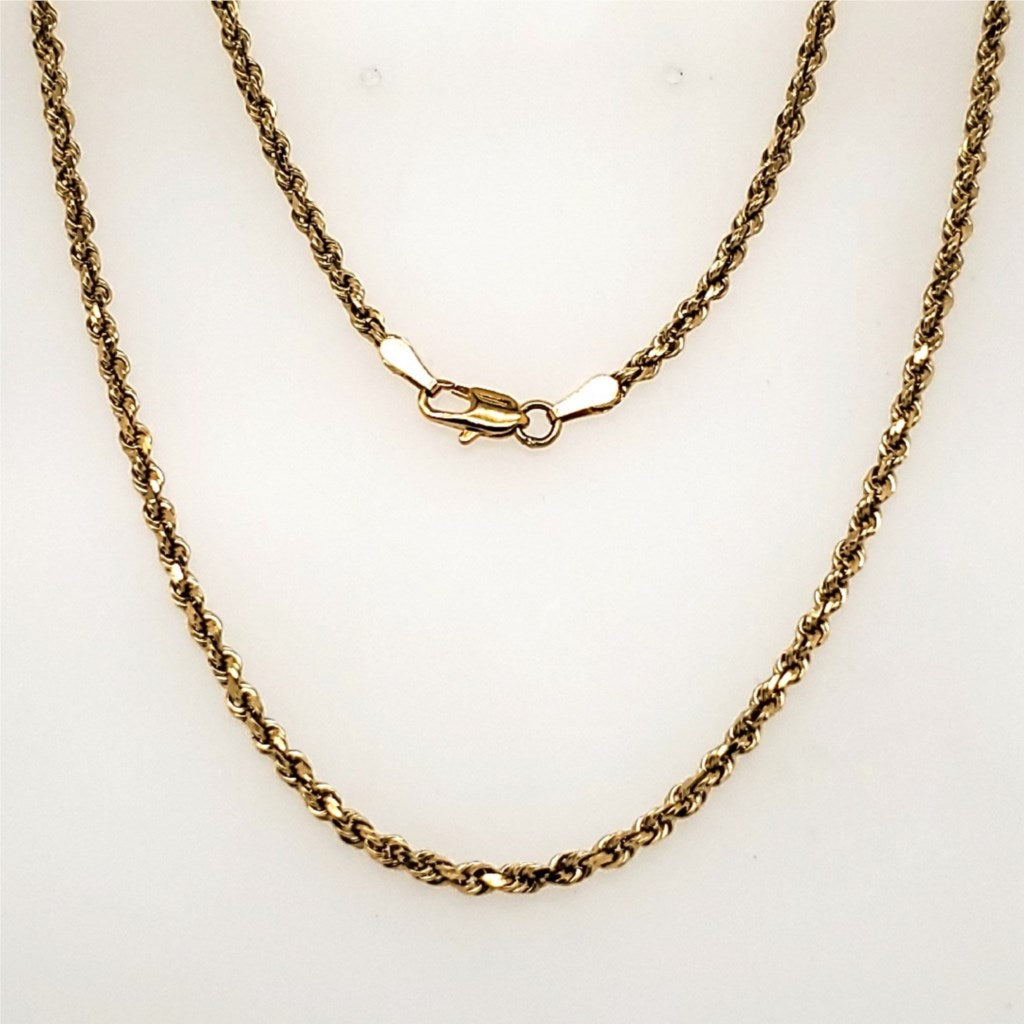 20"" 14kt Yellow Gold Rope Chain