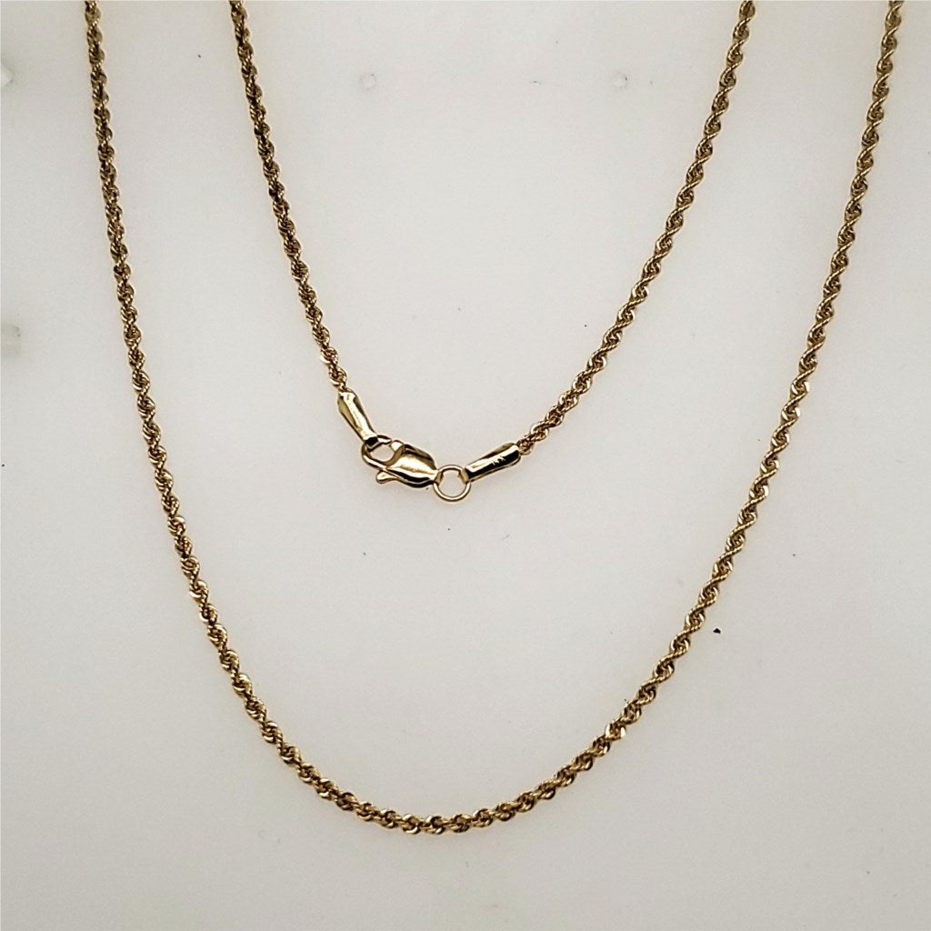 20"" 14kt Yellow Gold Rope Chain