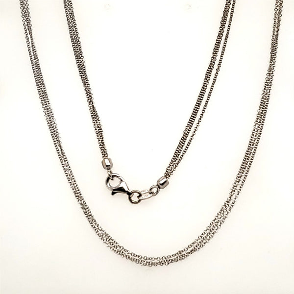 14kt White gold 18"" Triple Strand Gold Chain