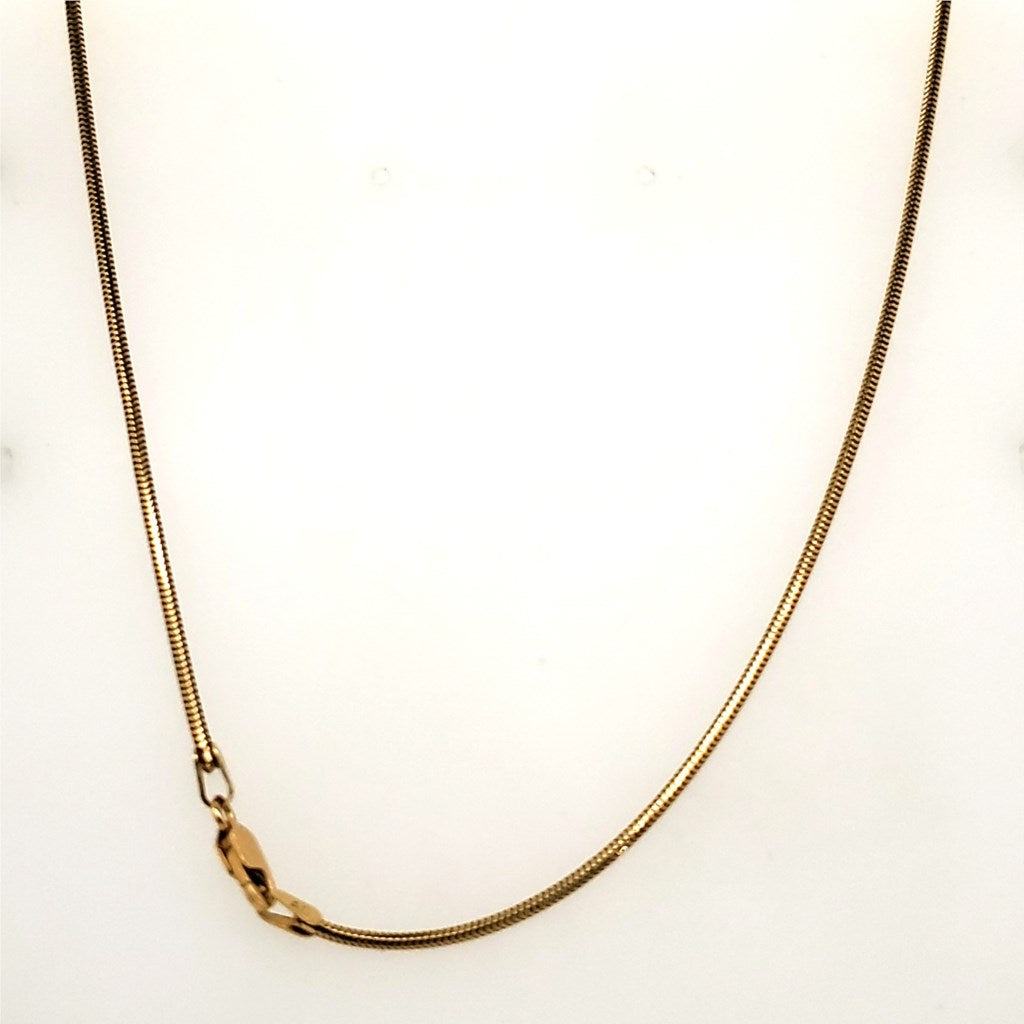 18"" 18kt yellow Gold Snake Chain