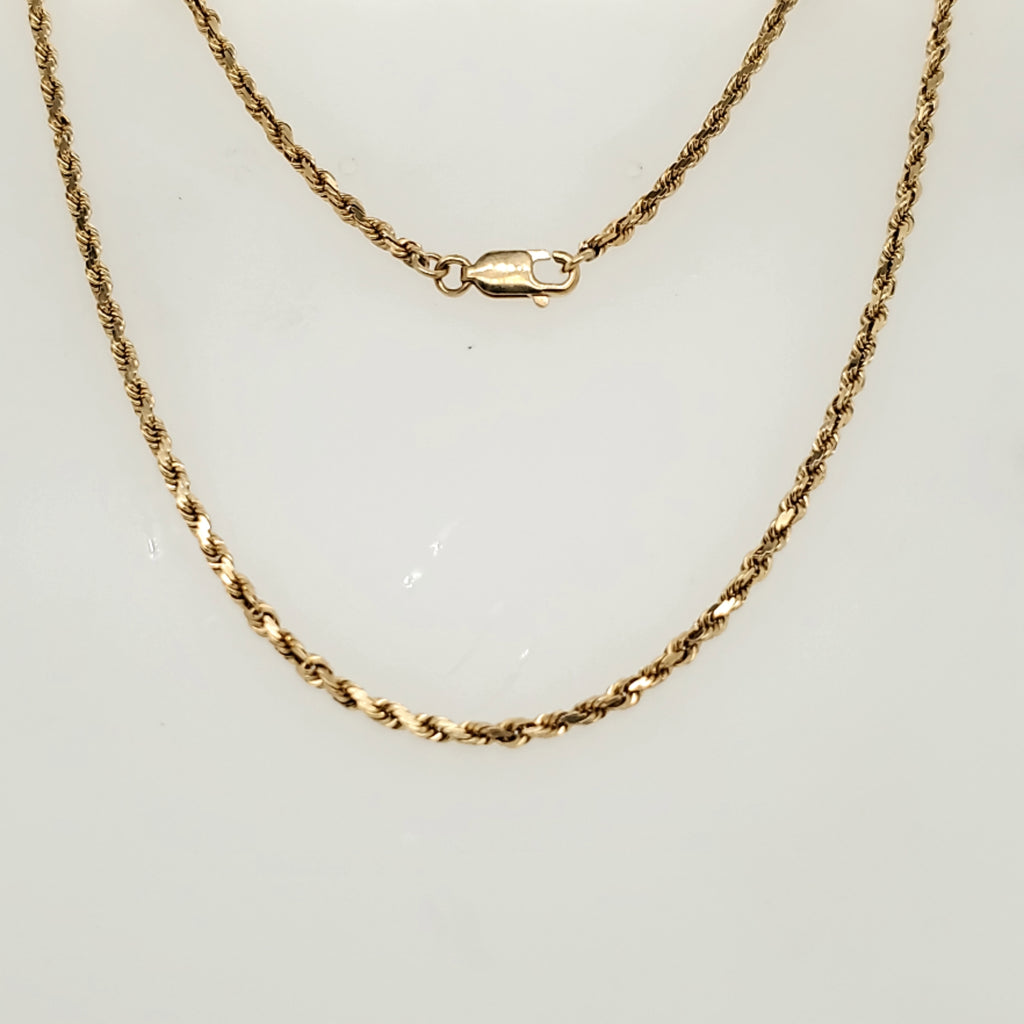 18"" 14kt Yellow Gold Rope Chain