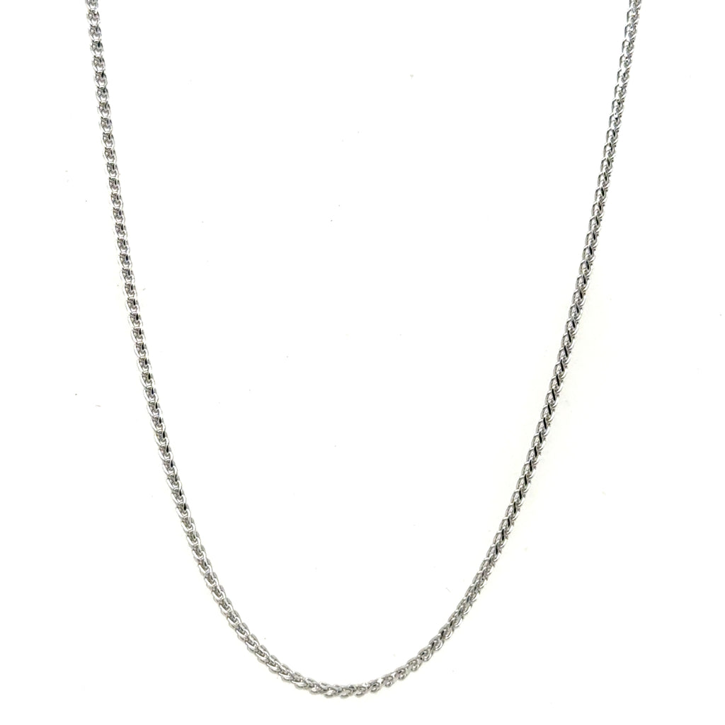 14Kt White Gold 18"" Wheat Chain