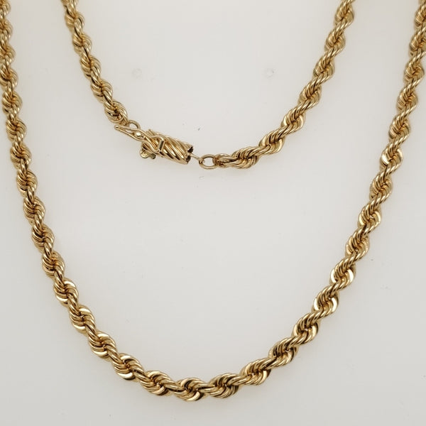 18"" 14kt Yellow Gold Rope Chain