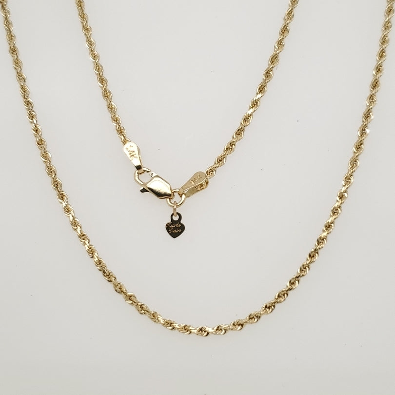 20"" 14kt Yellow Gold Rope Chain