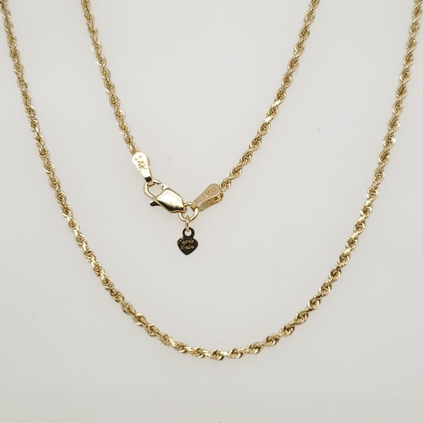 20"" 14kt Yellow Gold Rope Chain