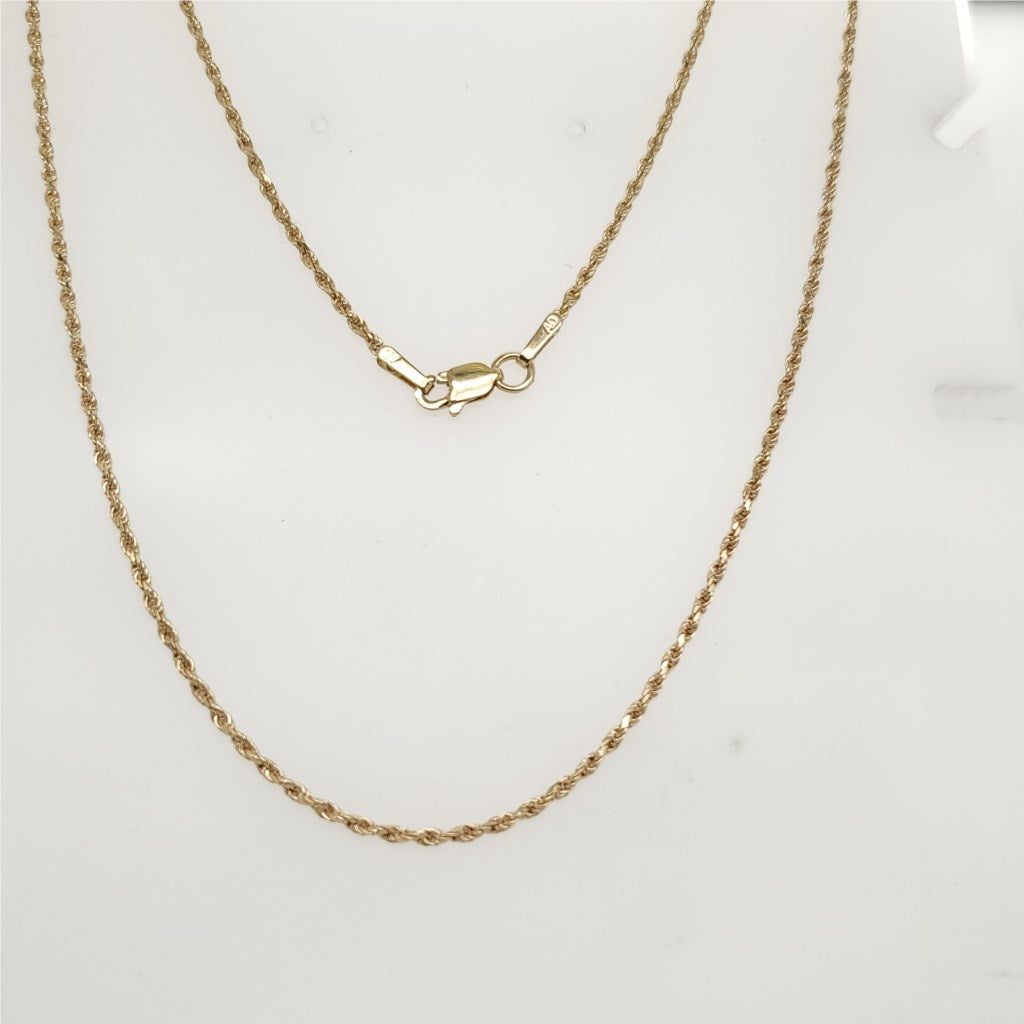 24"" 14kt Yellow Gold Rope Chain