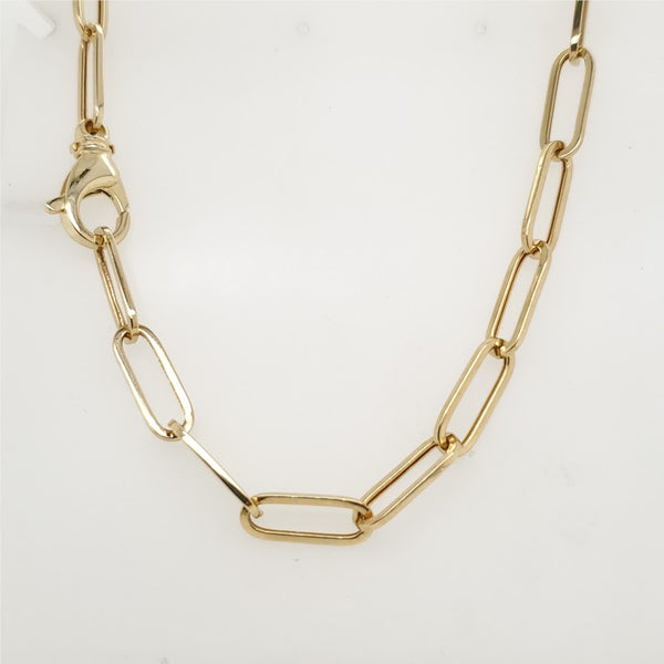14kt Yellow Gold Paperclip Neckalce