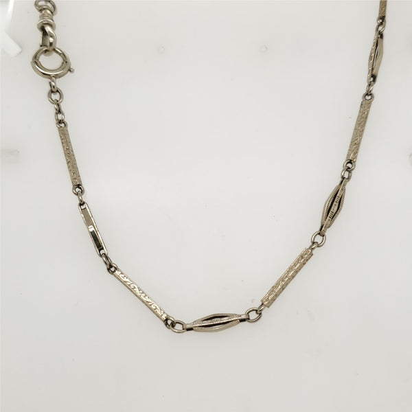 Art Deco 14kt White Gold Fancy Link Chain